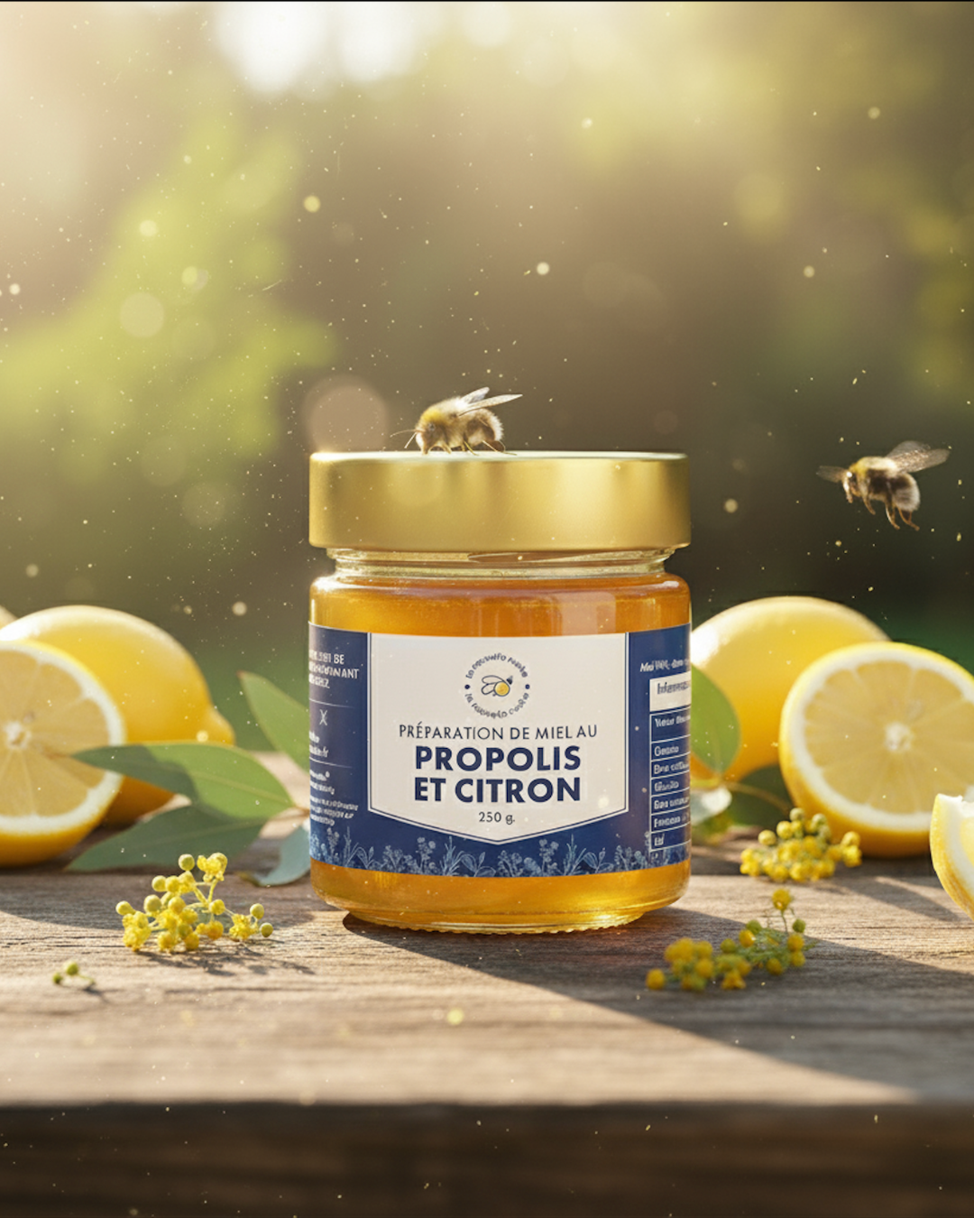 Preparation de miel au propolis et citron